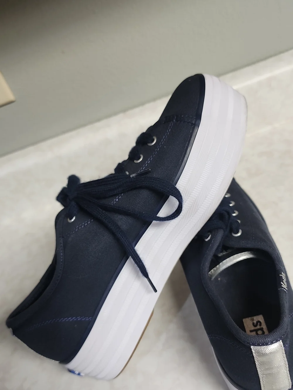 Keds Triple up Canvas Metallic Platform Sneakers womens 8 number 1136
